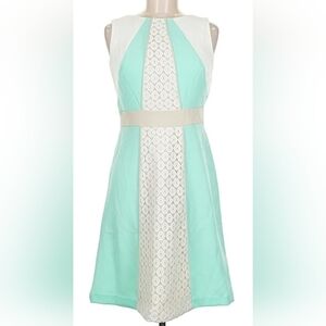 Studio‎ One Modern Lace Aqua and Cream A-Line Dress Nordstrom Size XL